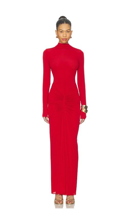 ronny kobo scorpio dress in red.