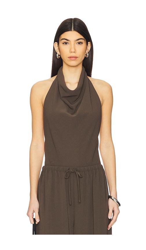 ronny kobo sheena bodysuit in brown.
