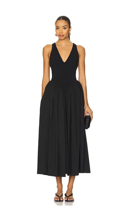 ronny kobo sirinda dress in black.