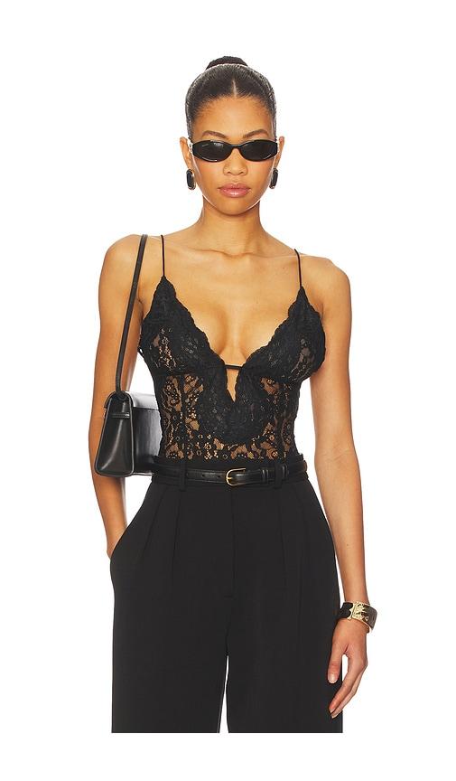 ronny kobo terry bodysuit in black.