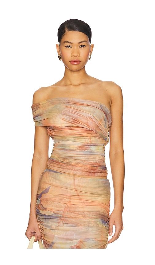 ronny kobo x revolve verna top in orange,neutral.