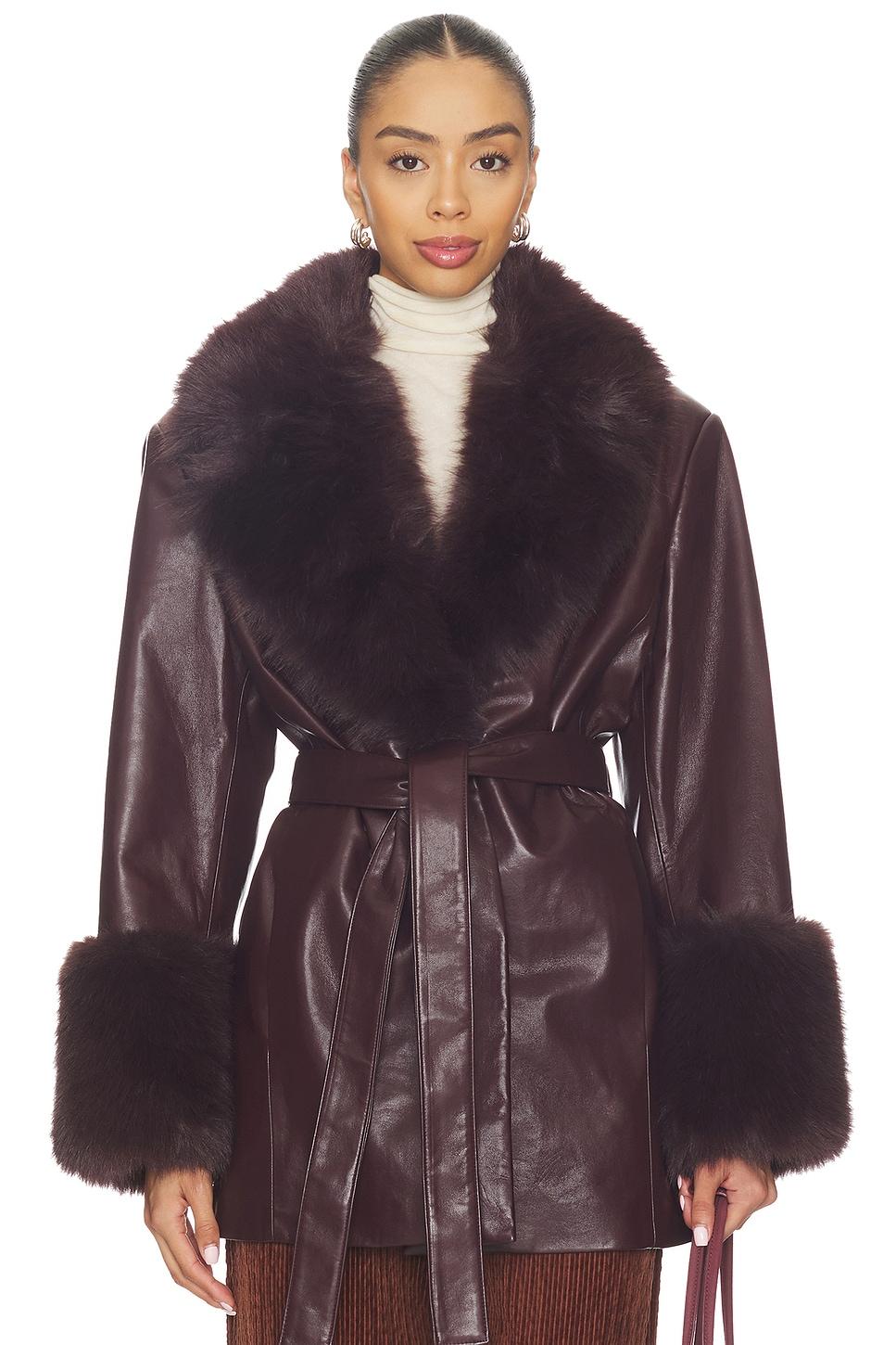 rosabella faux fur blazer coat