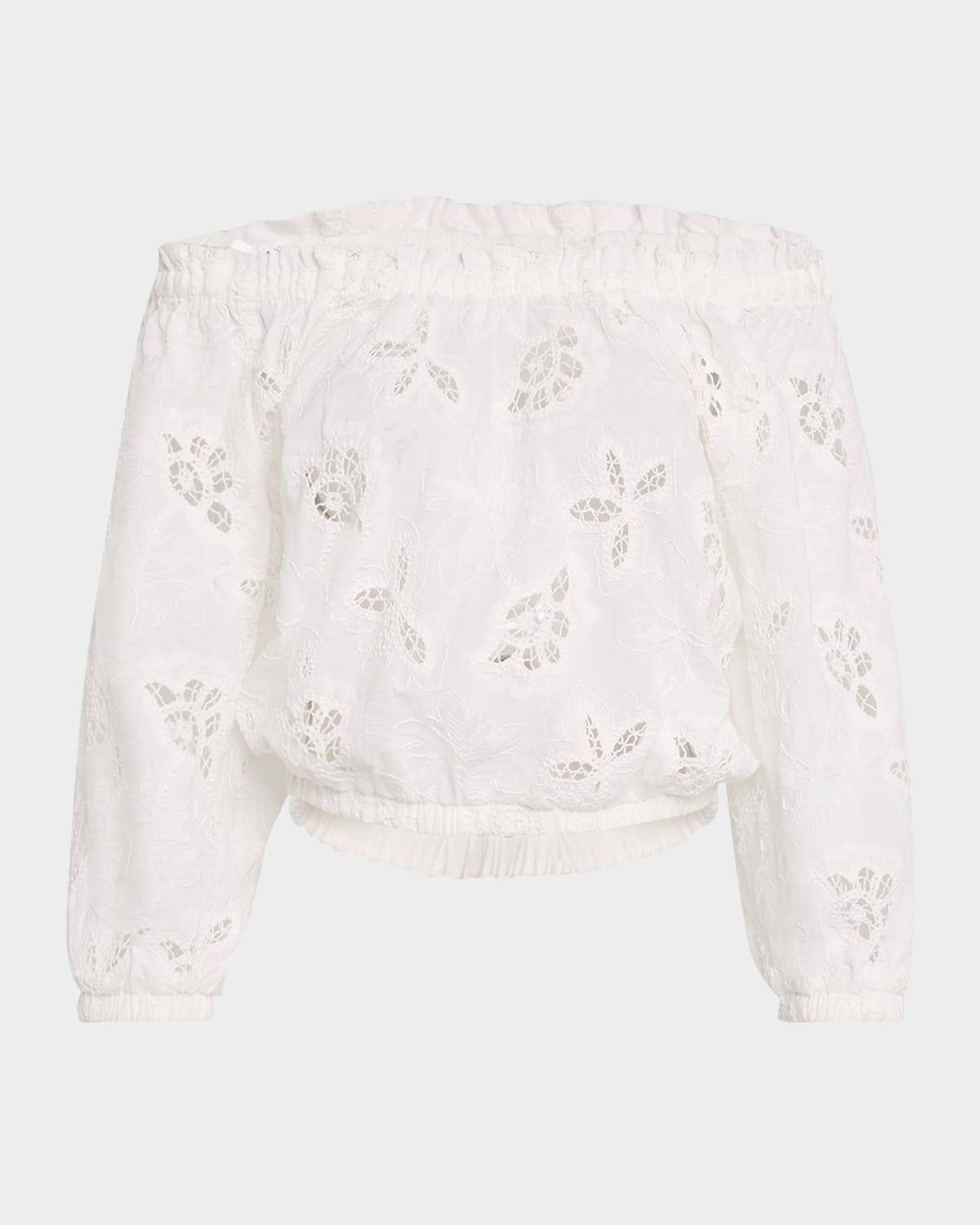 rosalia embroidered off-shoulder blouse