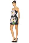 rosalie appliqué floral bustier mini dress in iris print