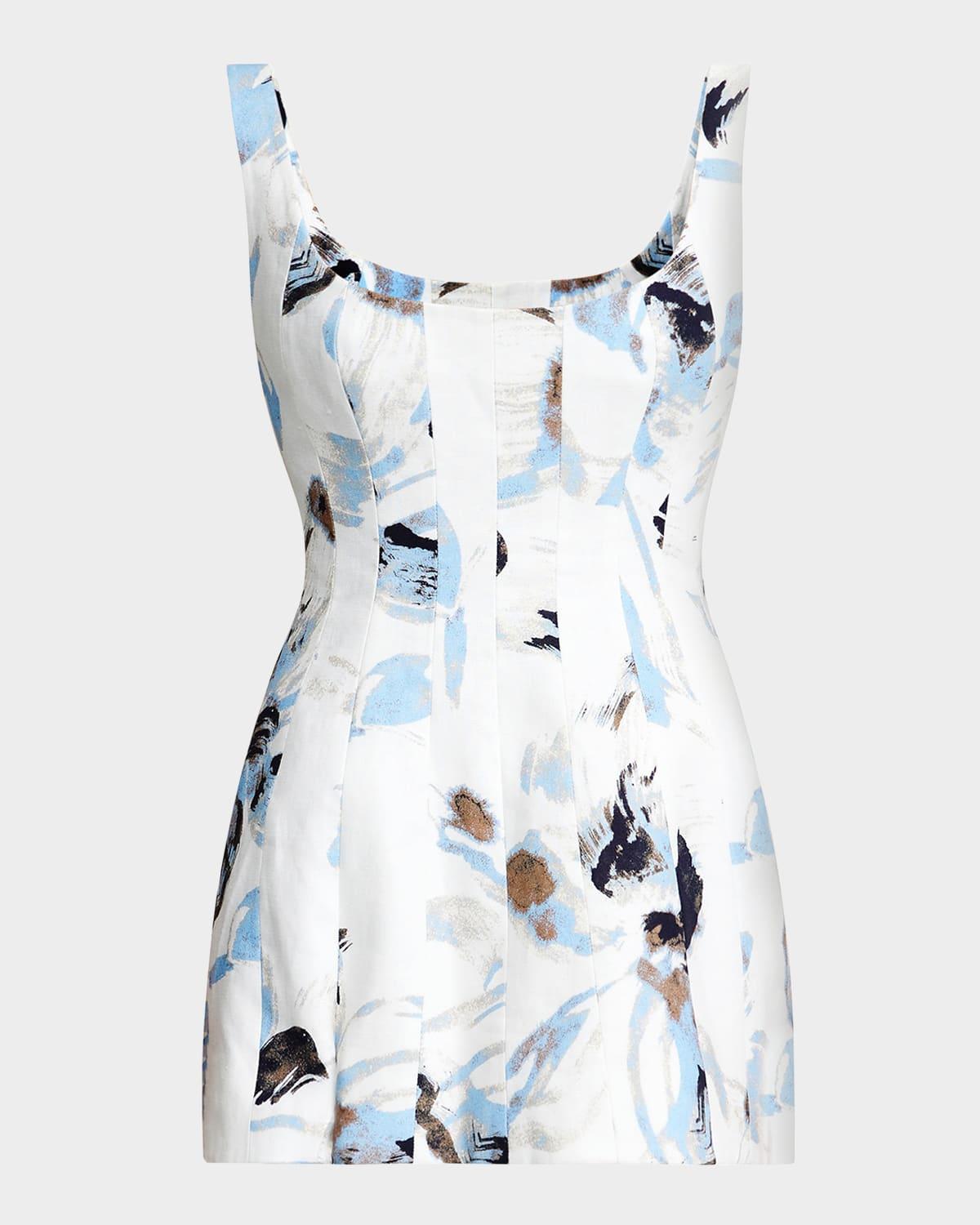 rosalie printed sleeveless mini dress