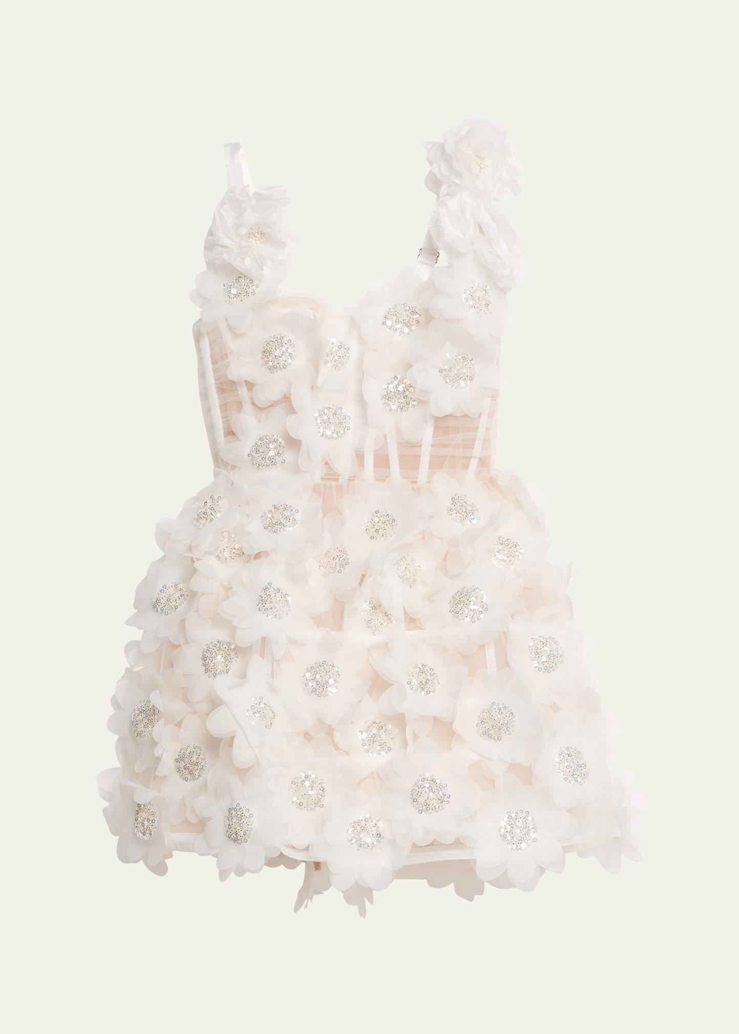 rosalie sequin-embellished applique mini dress