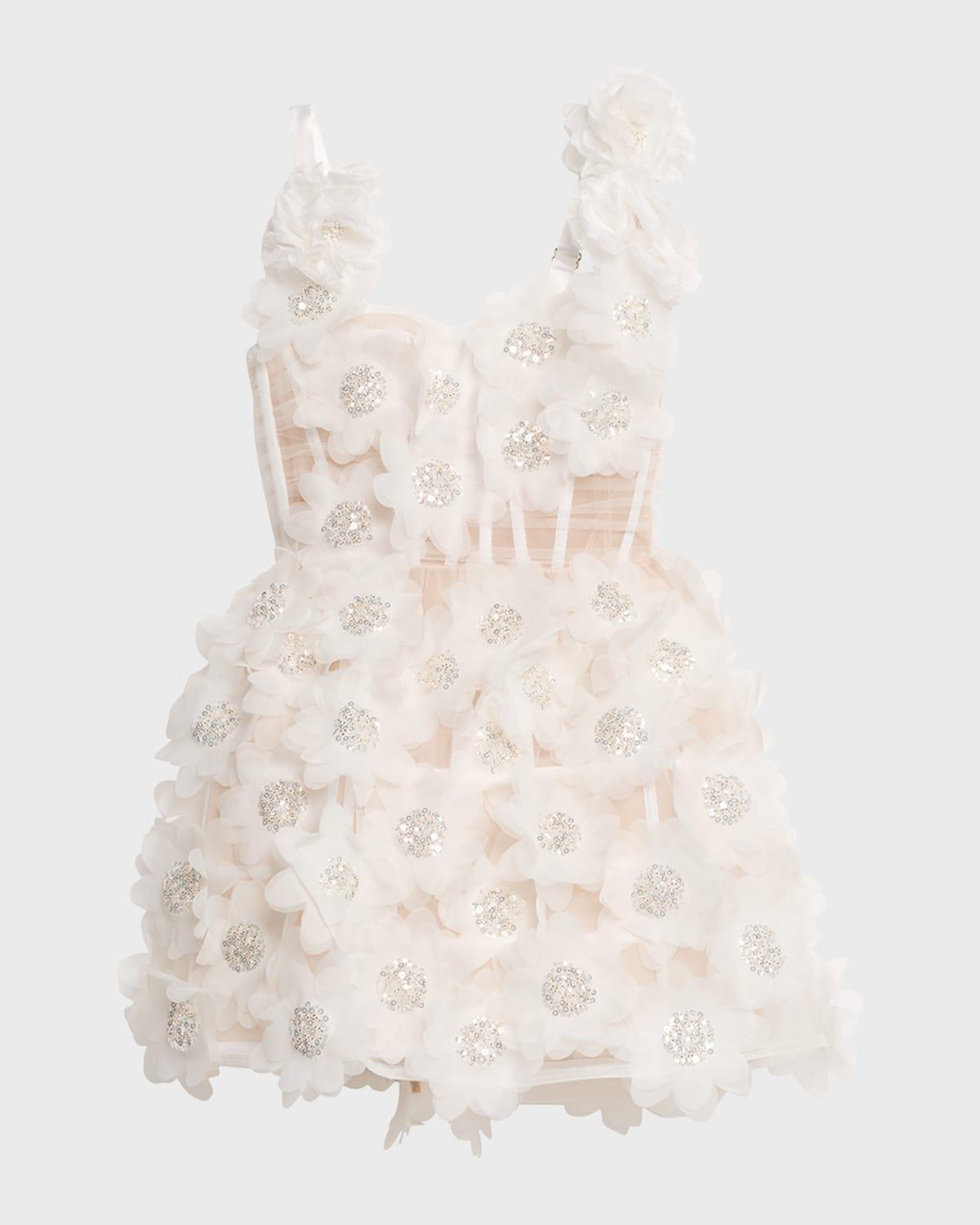 rosalie sequin-embellished applique mini dress