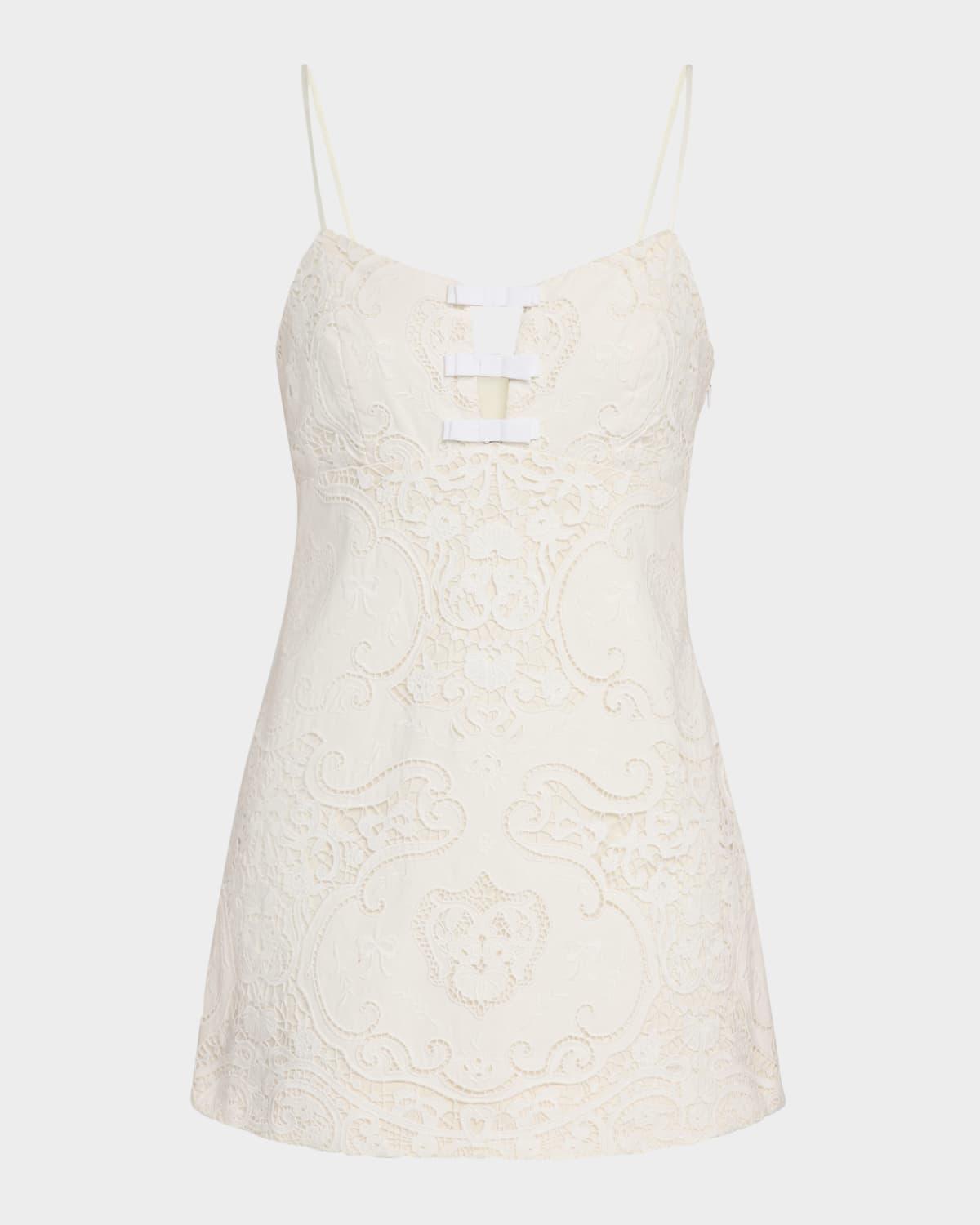 rosalisa embroidered cotton mini dress