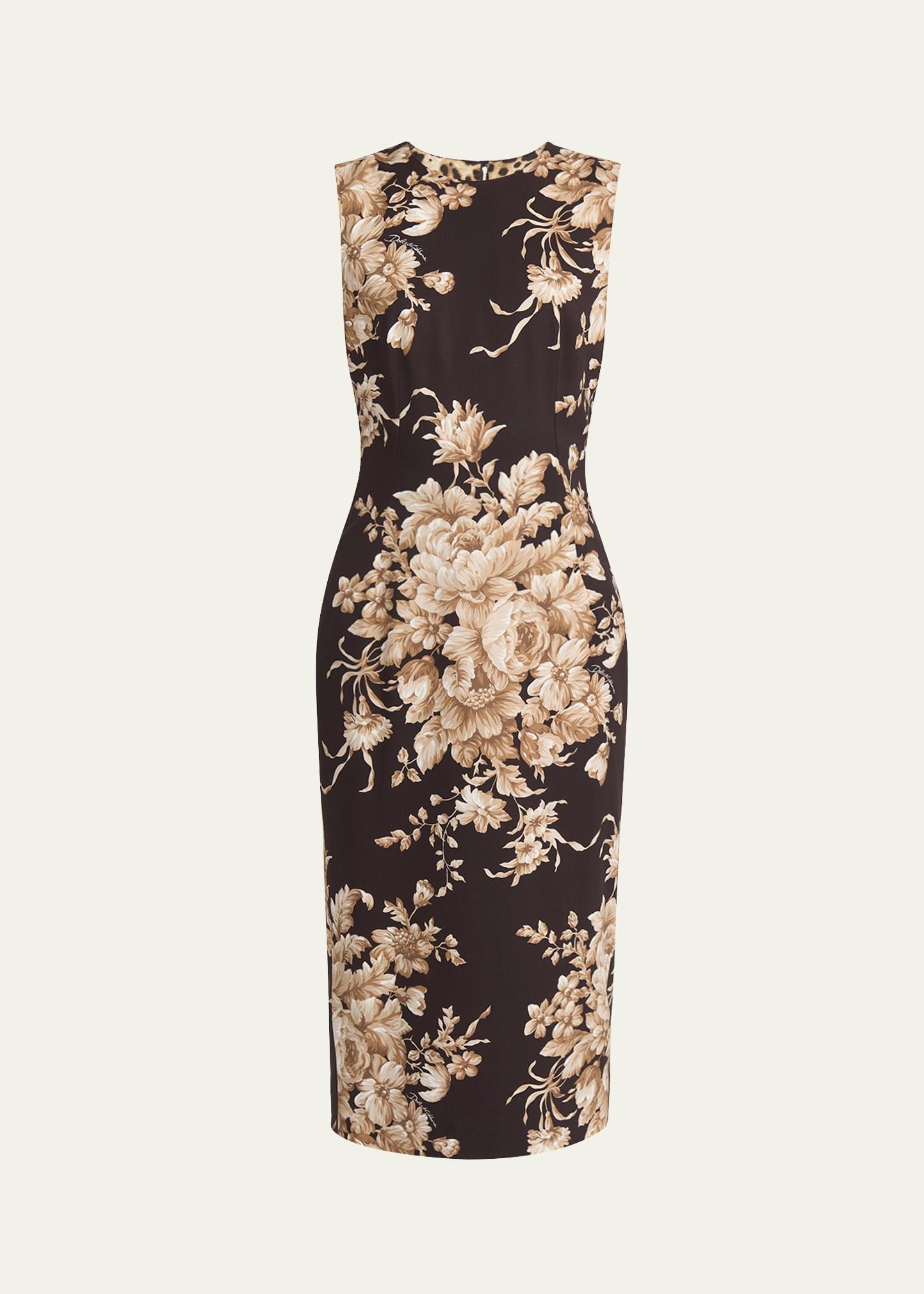 rose cretonne charmeuse sleeveless midi dress