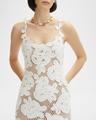 rose crochet knit sleeveless midi dress