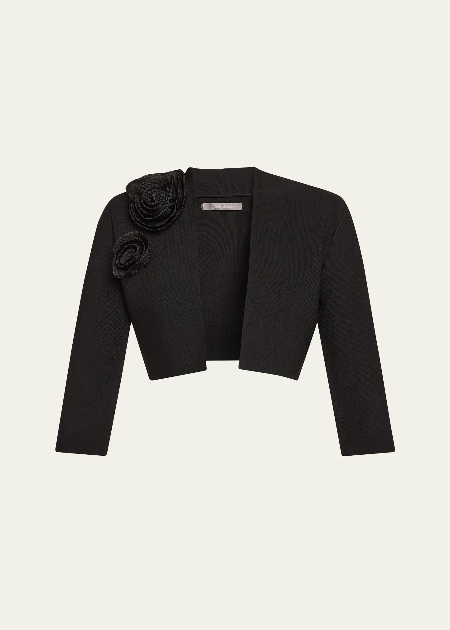 rose detail knit bolero jacket