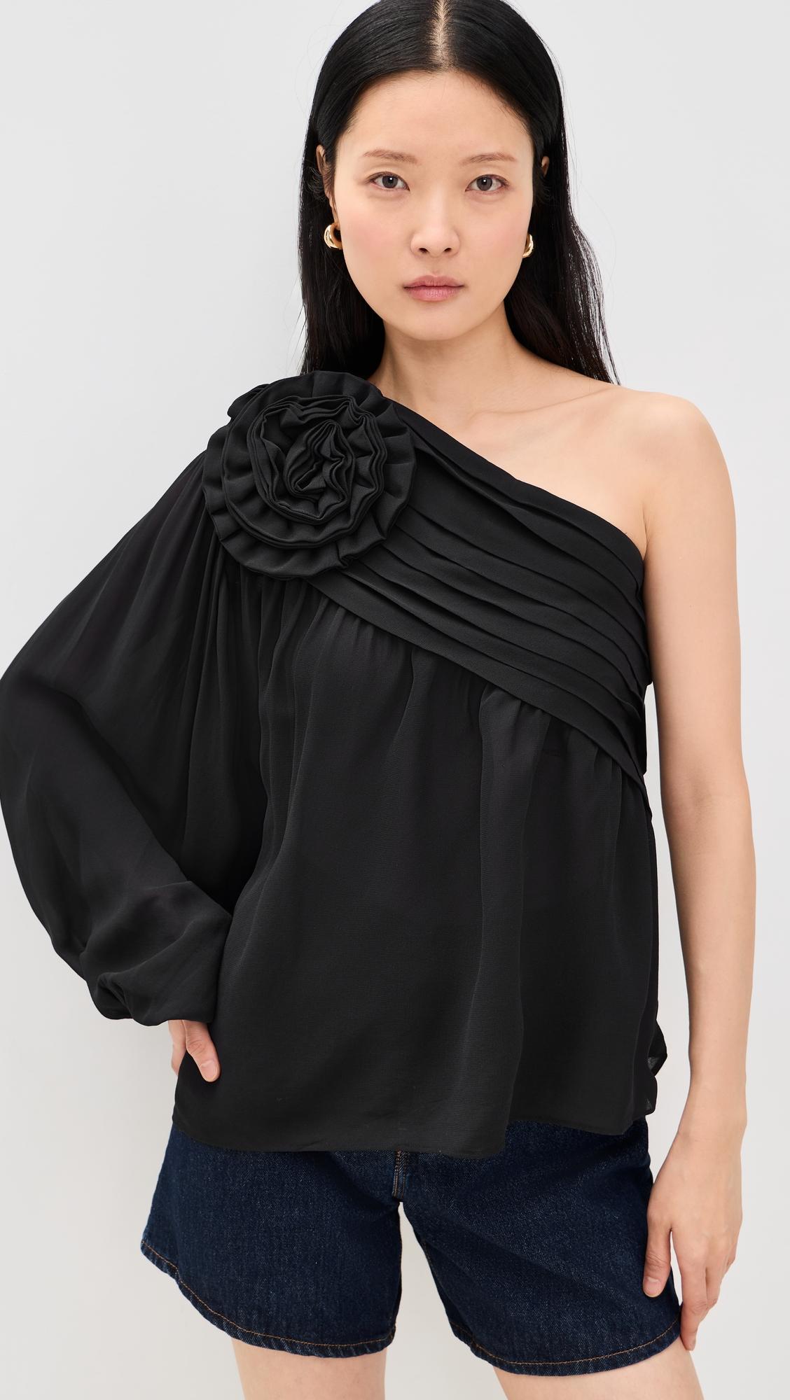 rose one shoulder blouse
