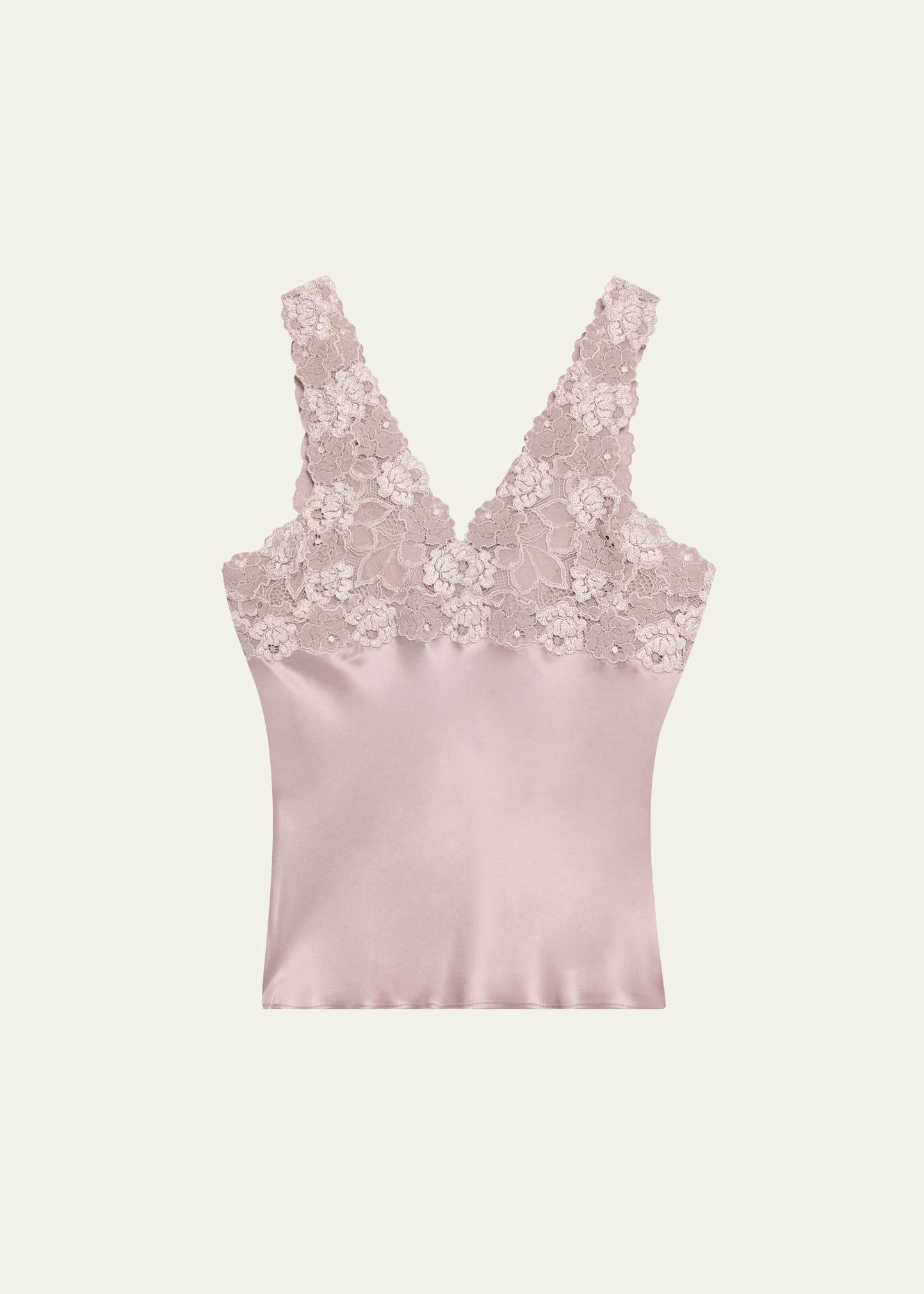 rose parfait lace & silk tank