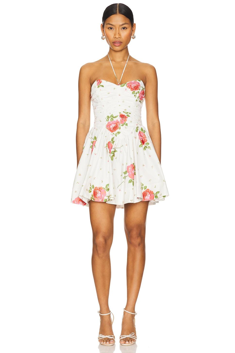rosebud corset mini dress