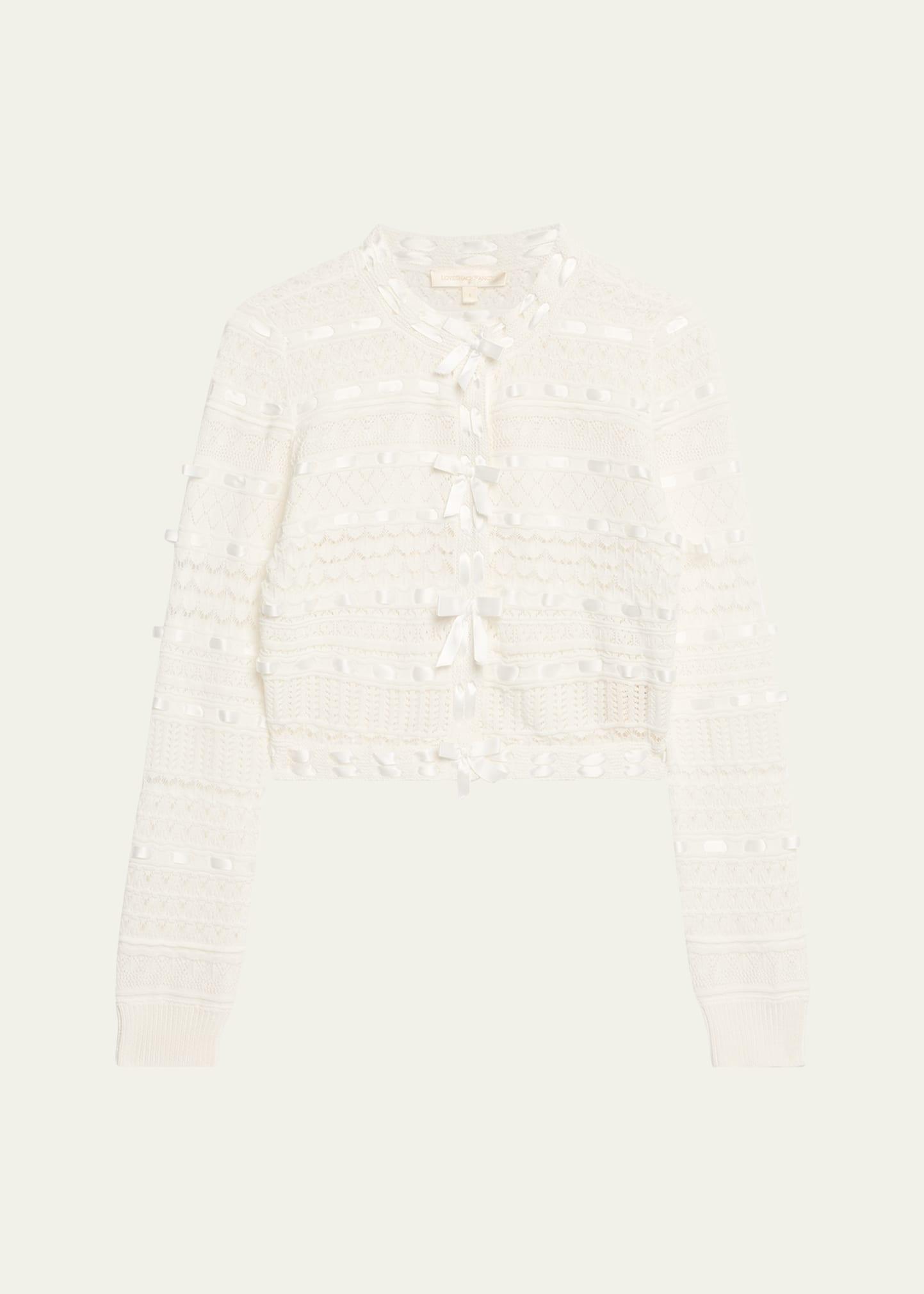 roselline cotton ribbon cardigan