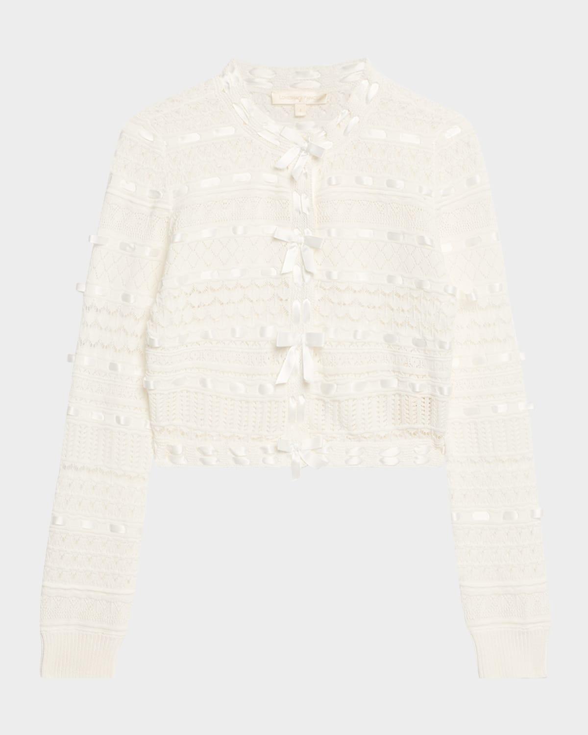 roselline cotton ribbon cardigan