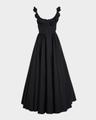 rosette scoop-neck fit-&-flare dress