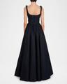 rosette scoop-neck fit-&-flare dress