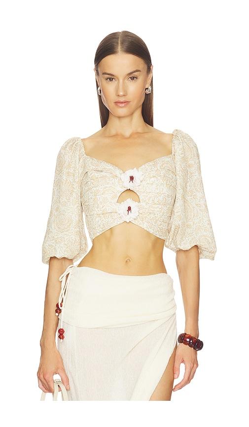 rosewater house rosa top in lemon.