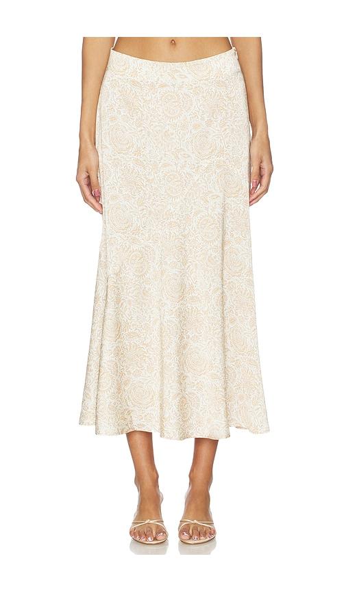 rosewater house zoya skirt in cream,orange.