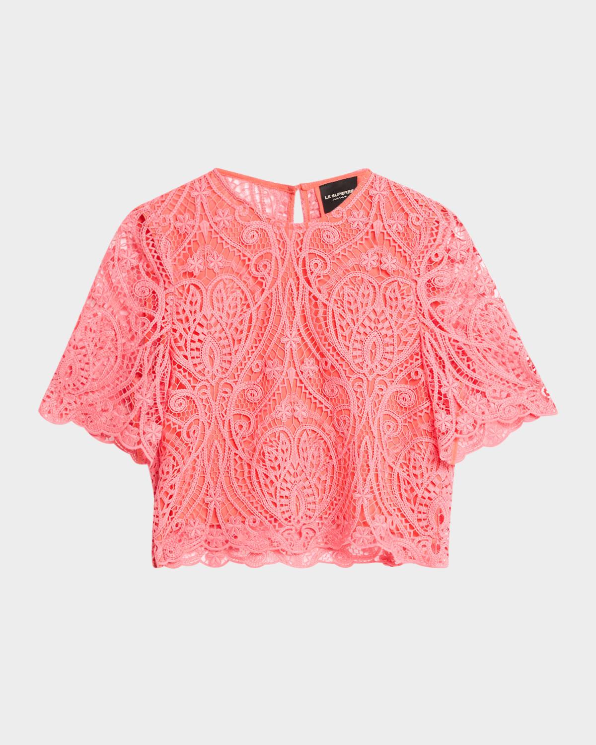 rosey lace short-sleeve tee