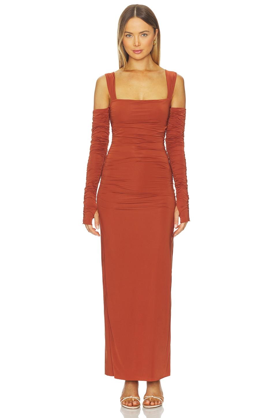 rosseli gathered midi dress