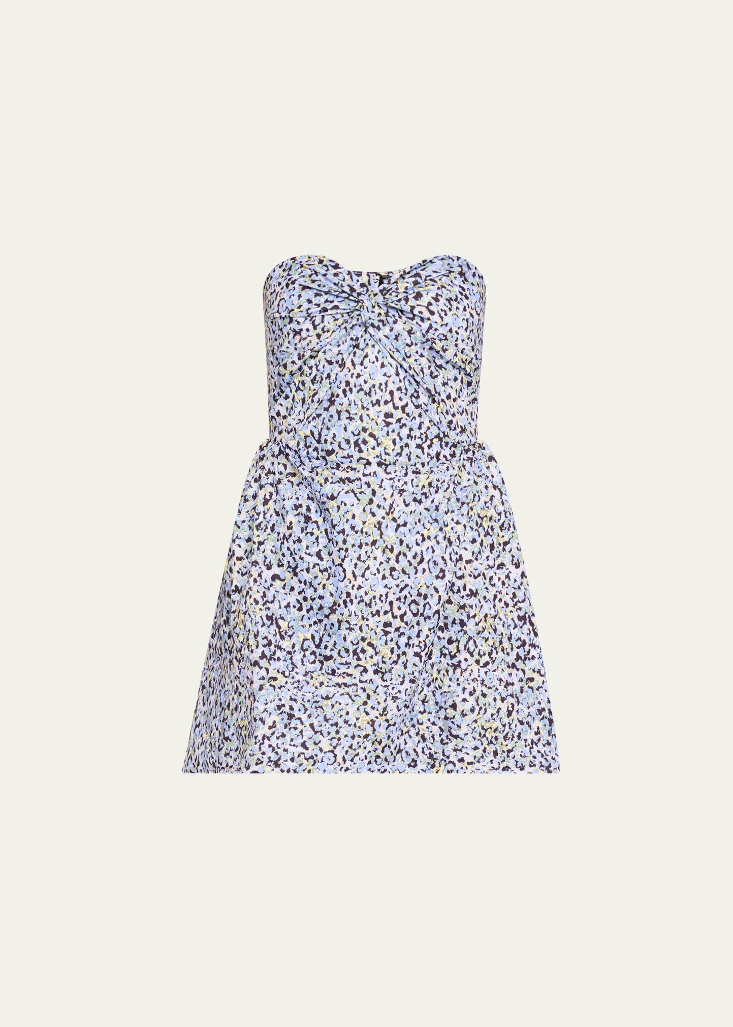 rossy leopard twill mini dress