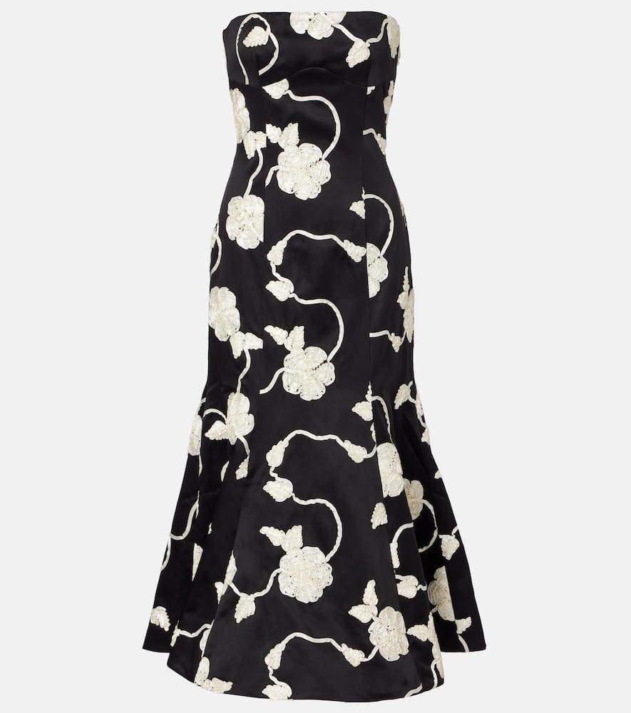 rotate ana embroidered midi dress