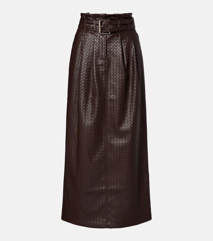 rotate anatta belted woven midi skirt