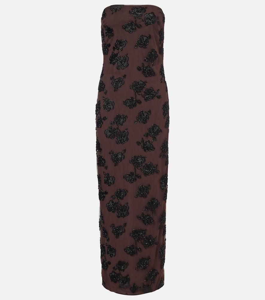 rotate beaded floral maxi dress