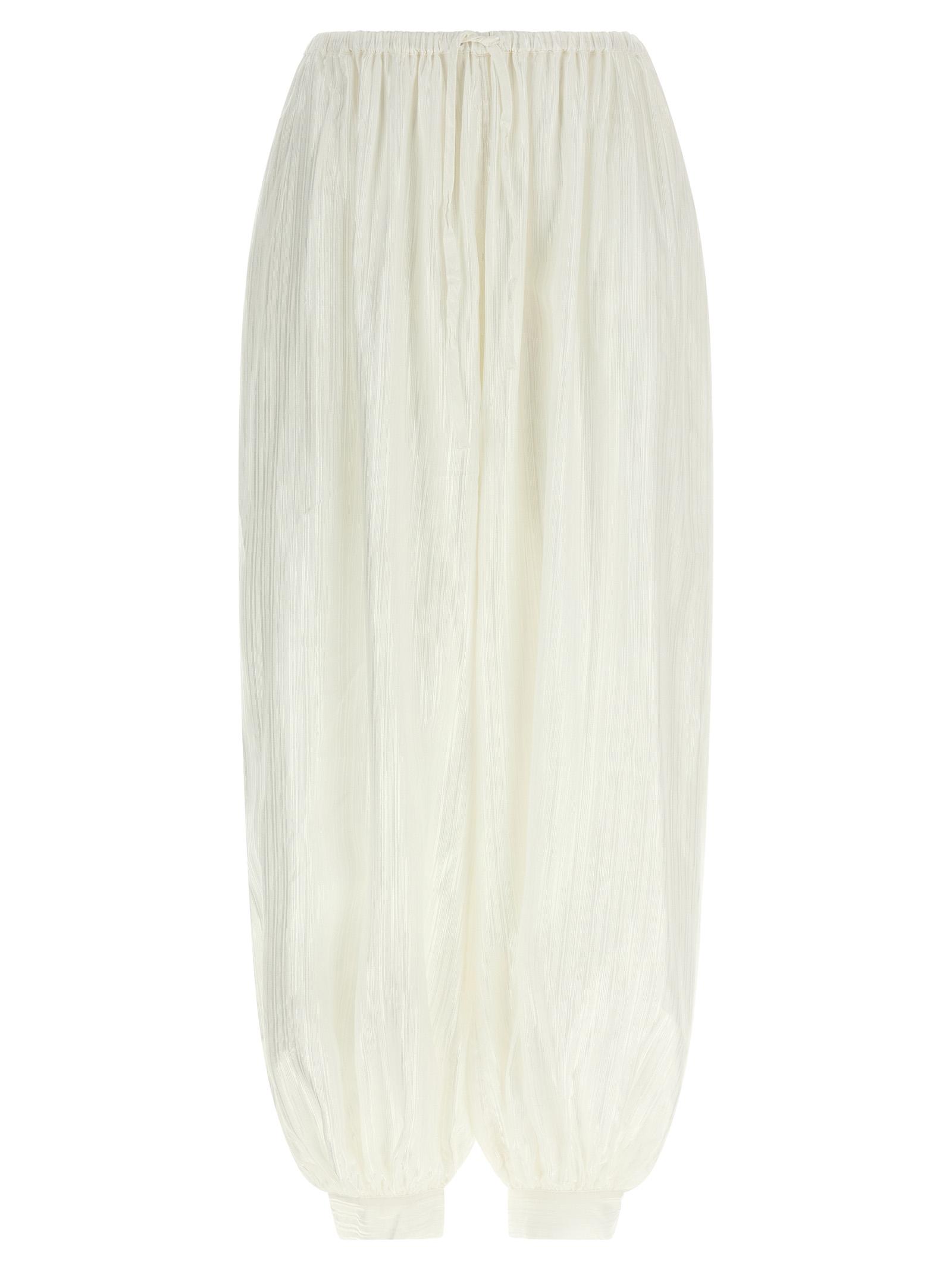 rotate birger christensen balloon pants white viscose - women