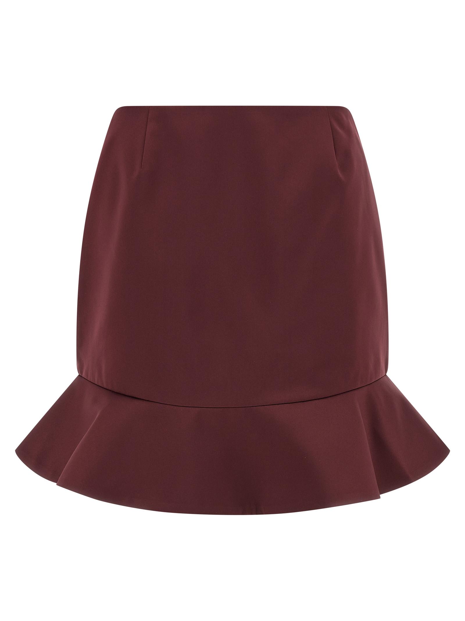rotate birger christensen flounced skirt bordeaux polyester - women