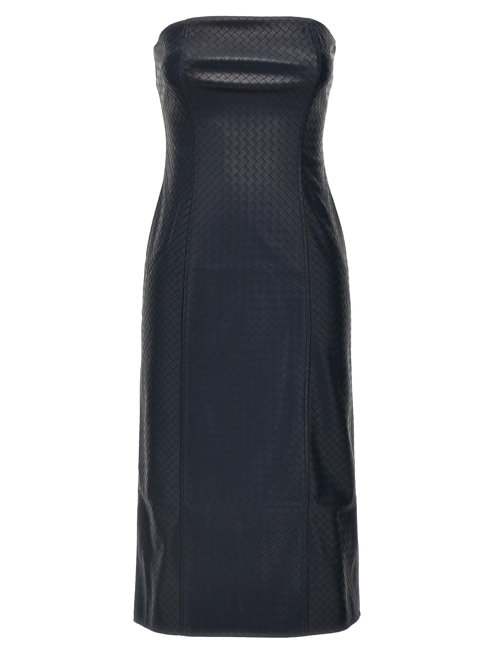 rotate birger christensen midi braided dress blue polyester - women