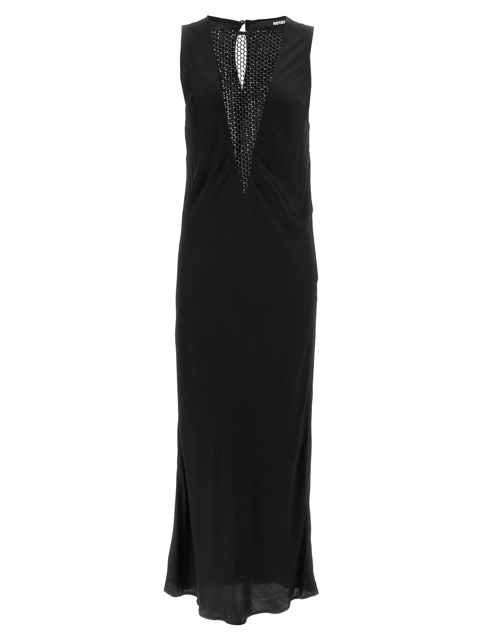 rotate birger christensen sleeveless midi dress black viscose - women