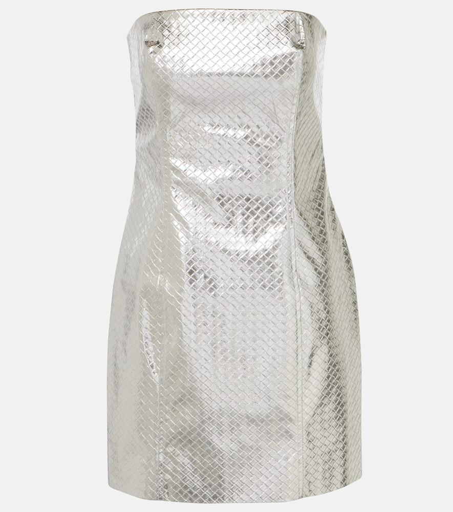 rotate braided metallic minidress