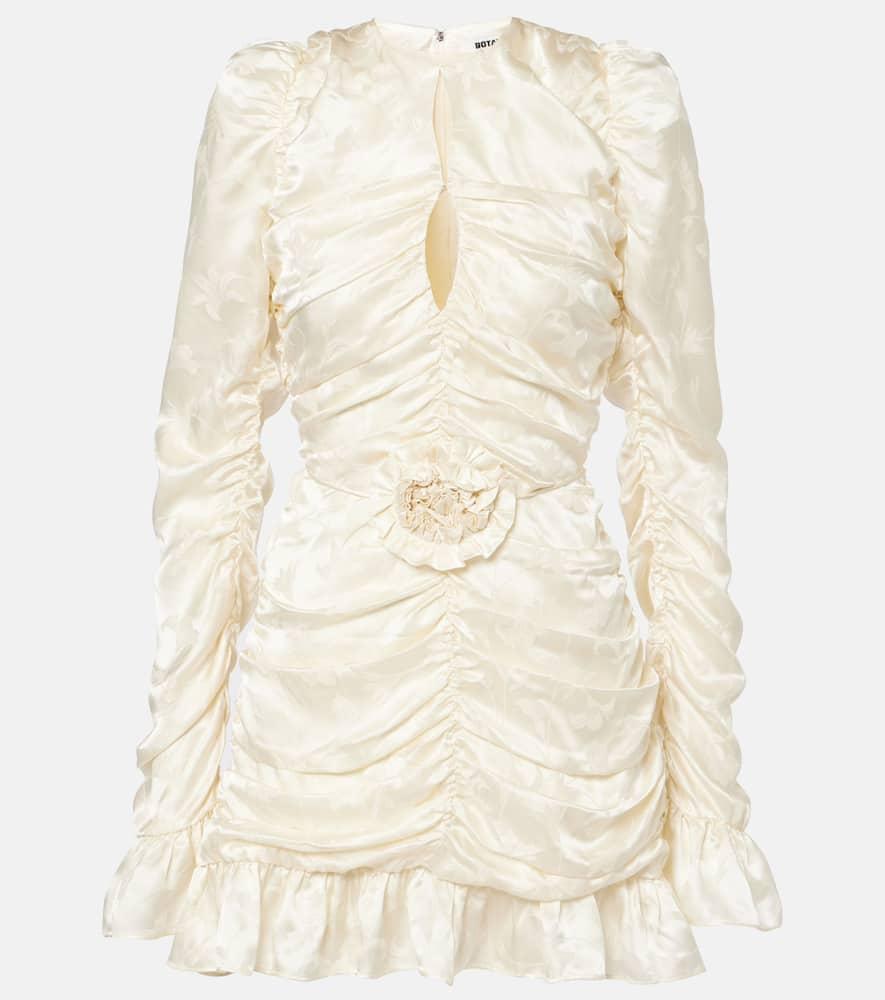 rotate bridal ruched silk satin minidress