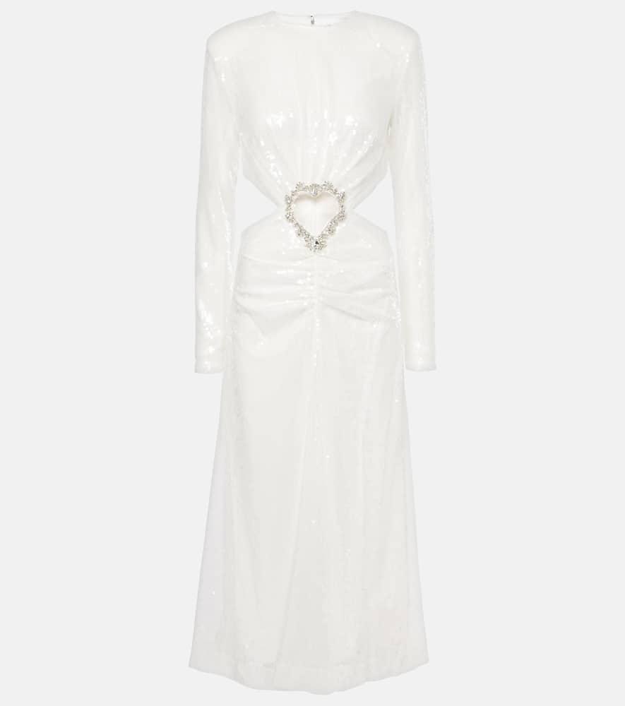 rotate bridal sequined cutout midi dress