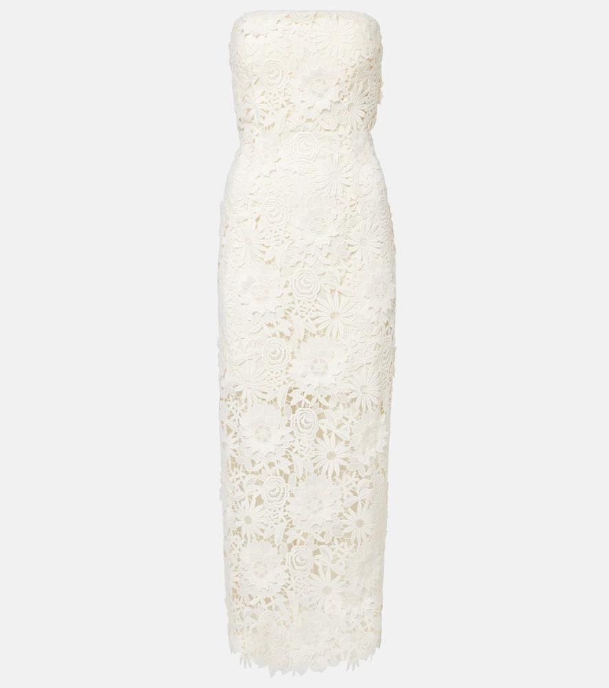 rotate bridal strapless lace midi dress