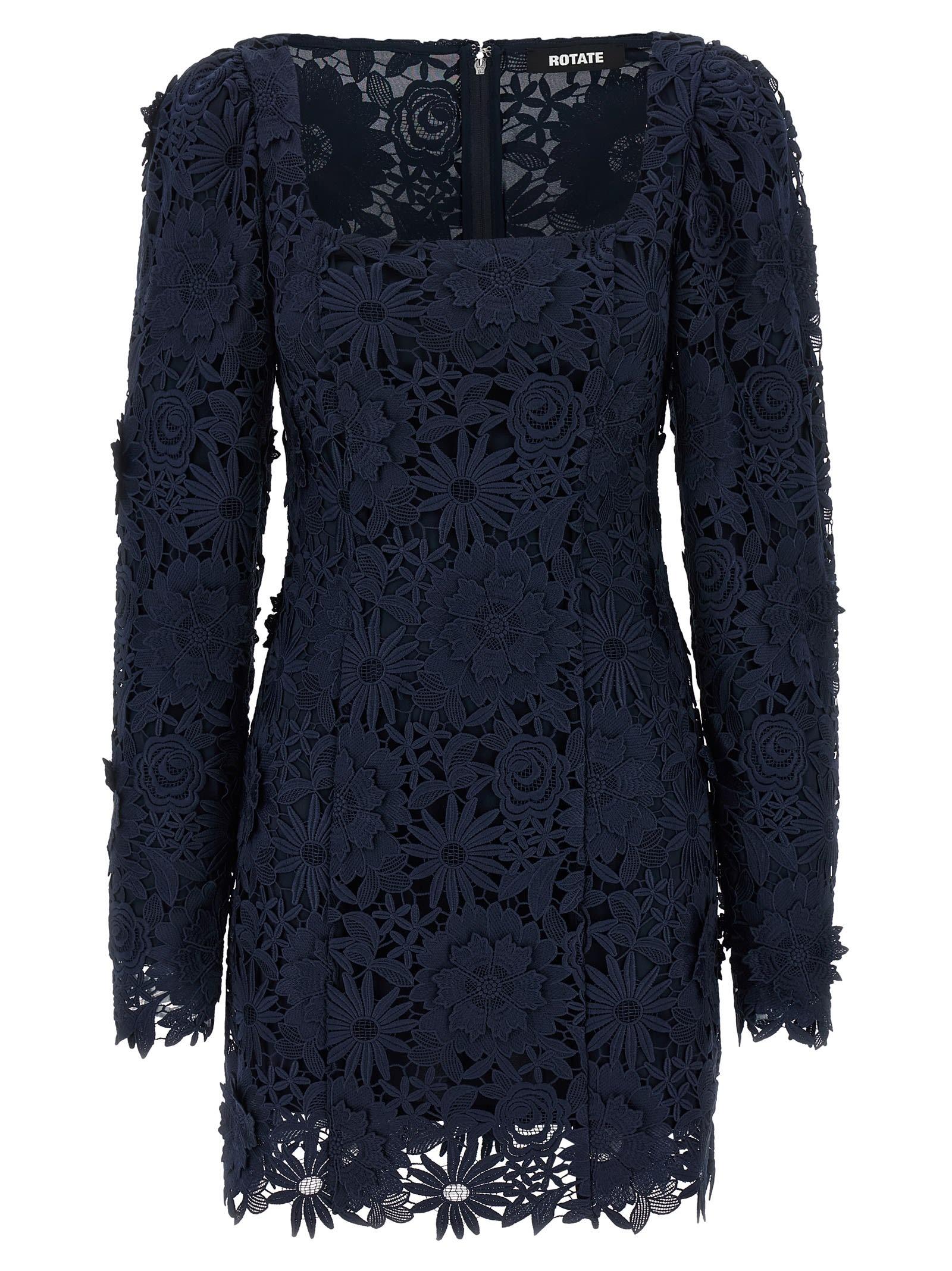 rotate by birger christensen 3d lace ls mini dress