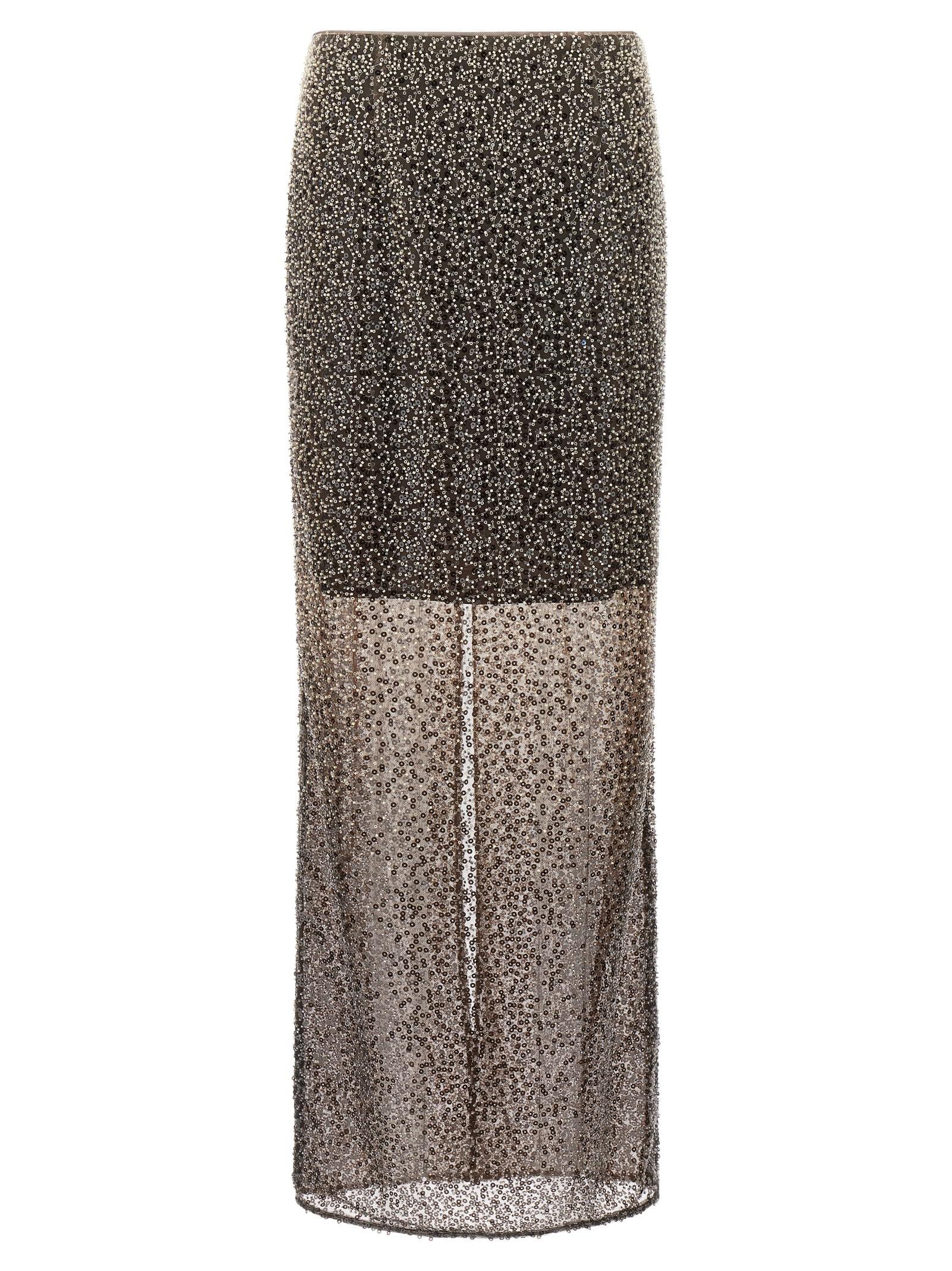 rotate by birger christensen beaded maxi skirt