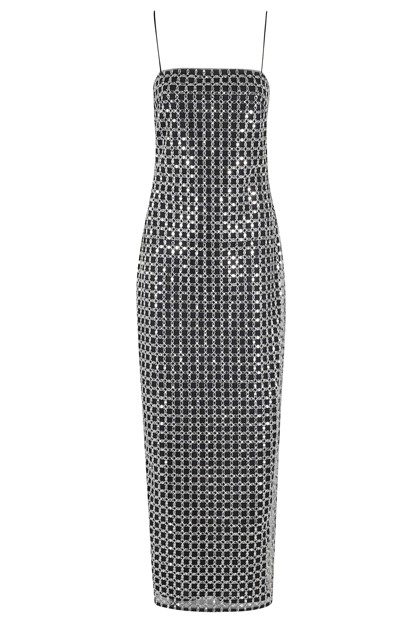 rotate by birger christensen beaded maxi slip dress