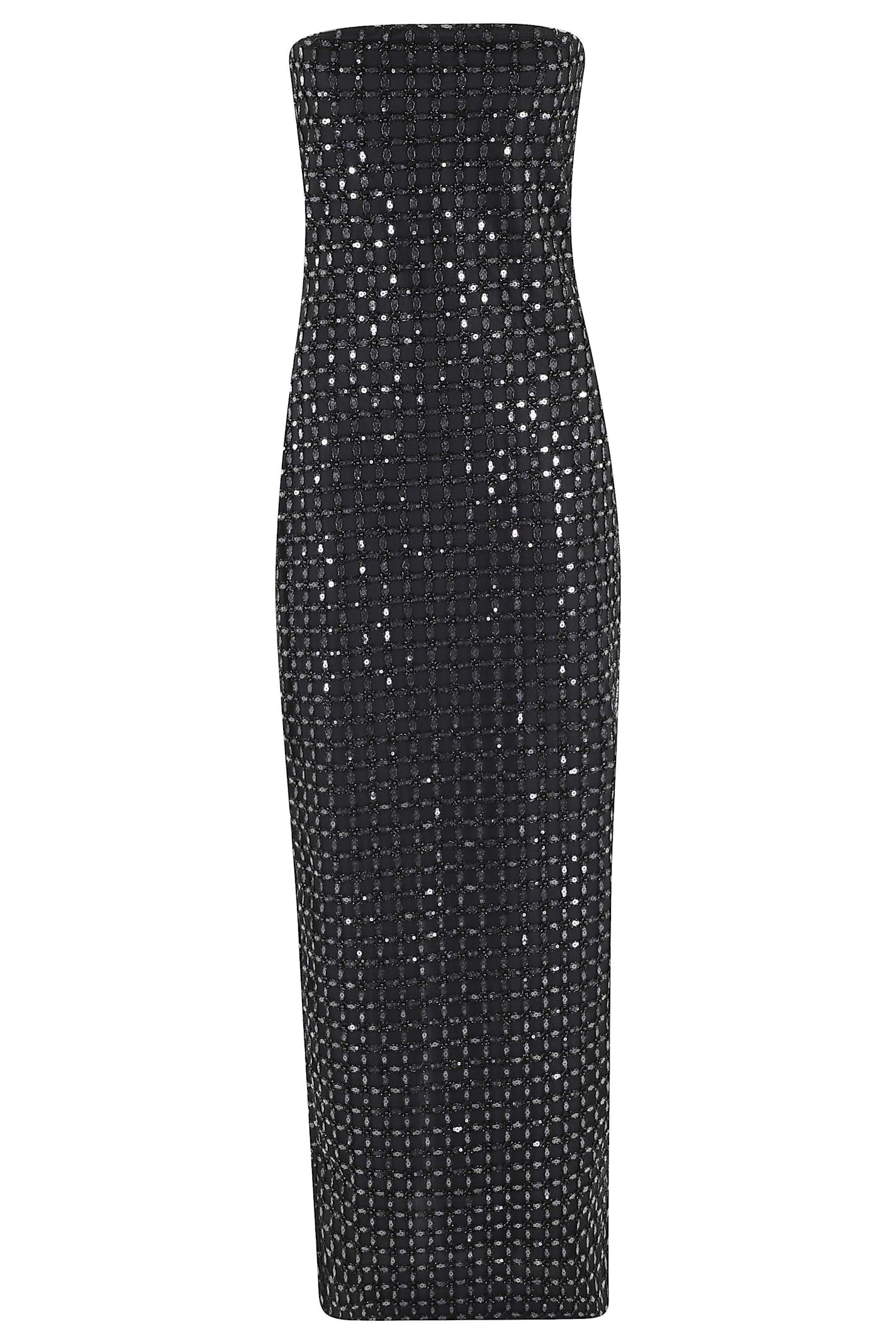 rotate by birger christensen beaded maxi tube dress