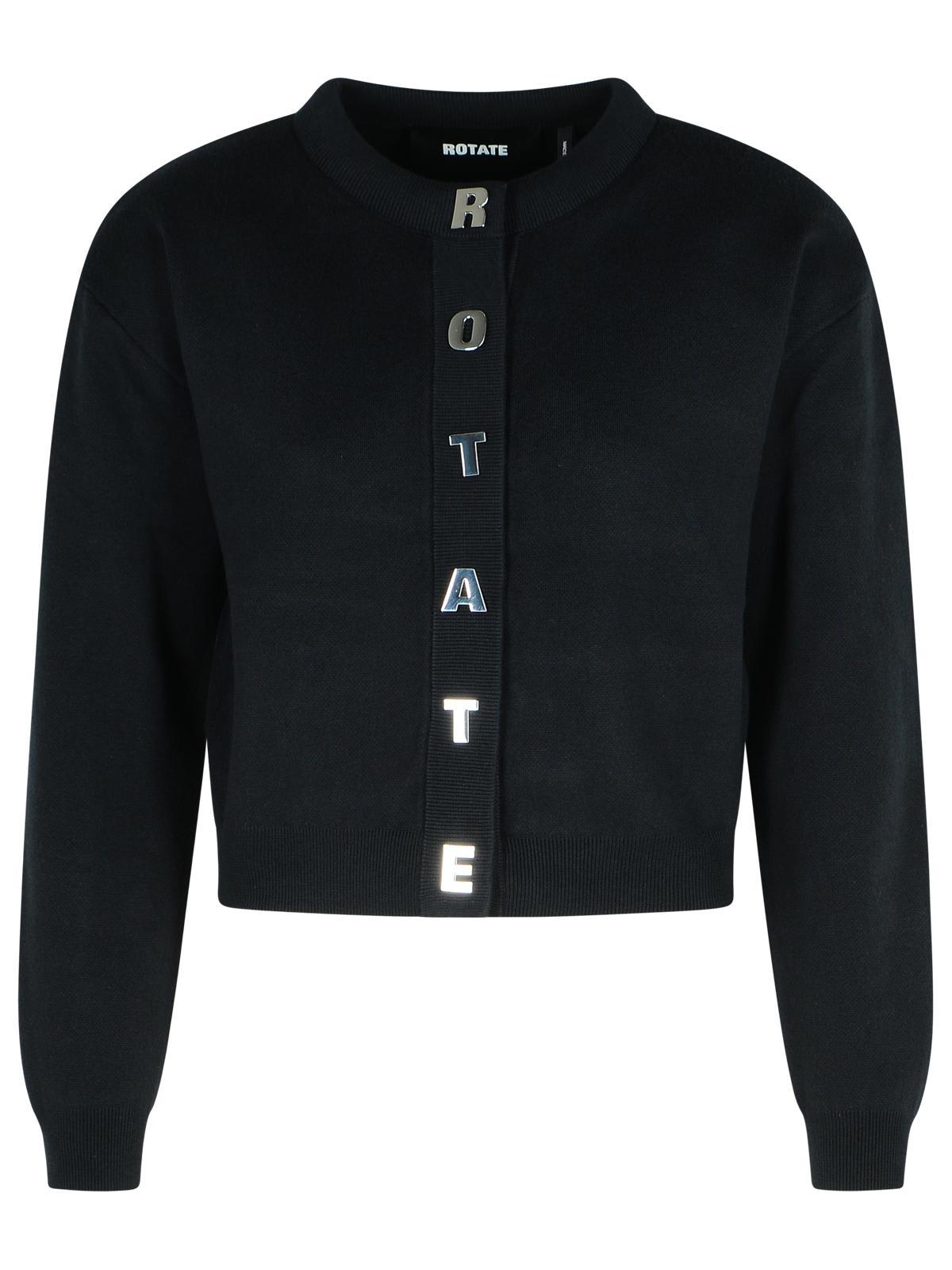 rotate by birger christensen black cotton blend cardigan