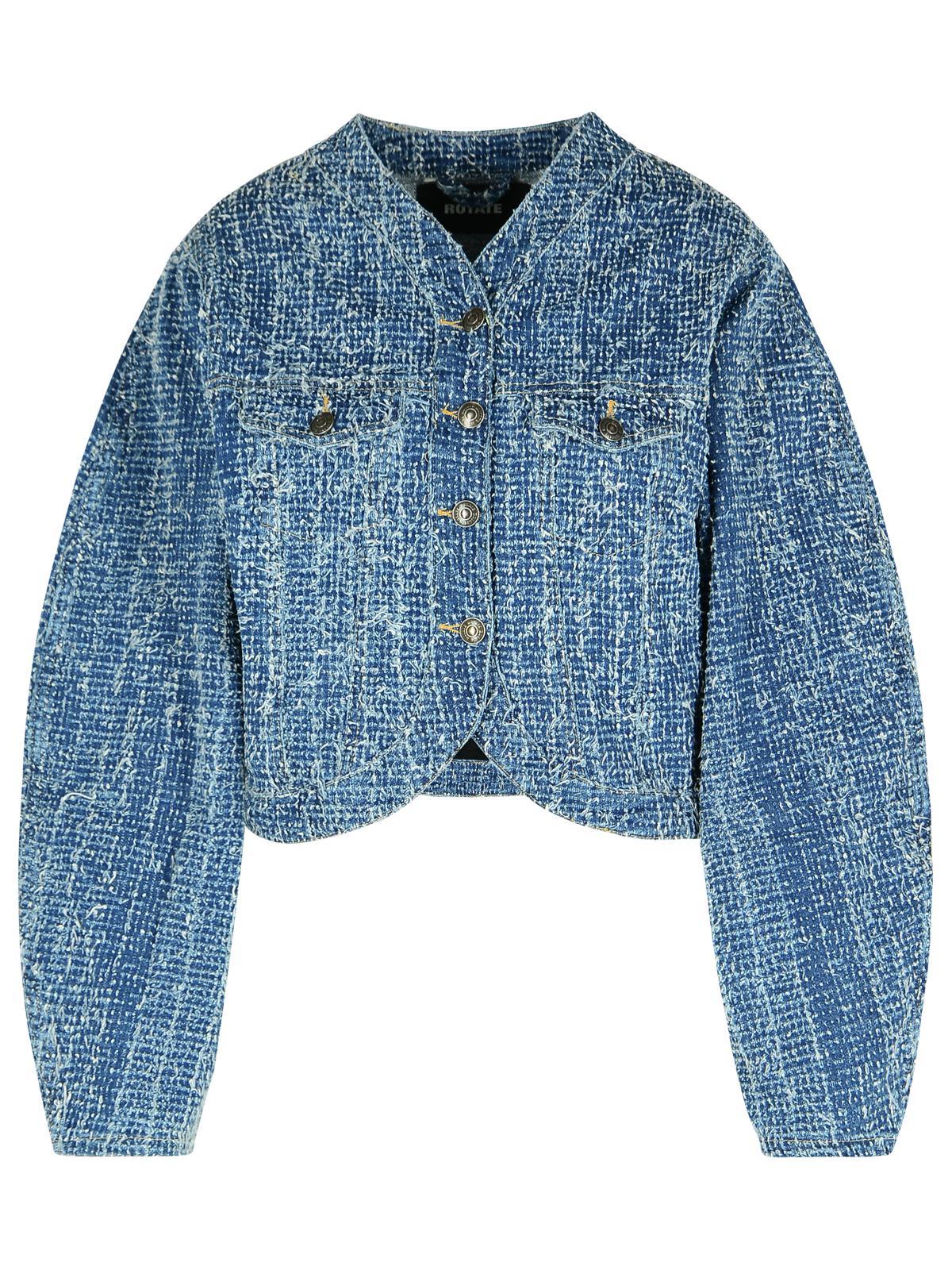 rotate by birger christensen blue cotton short jacket