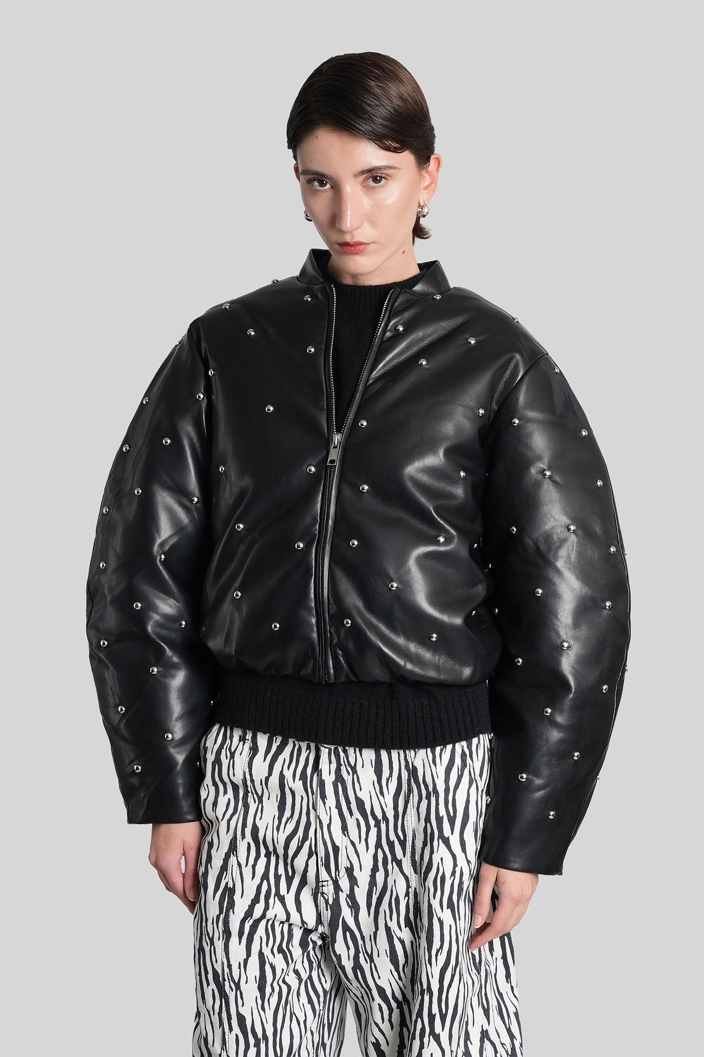 rotate by birger christensen bomber jacket in black polyester