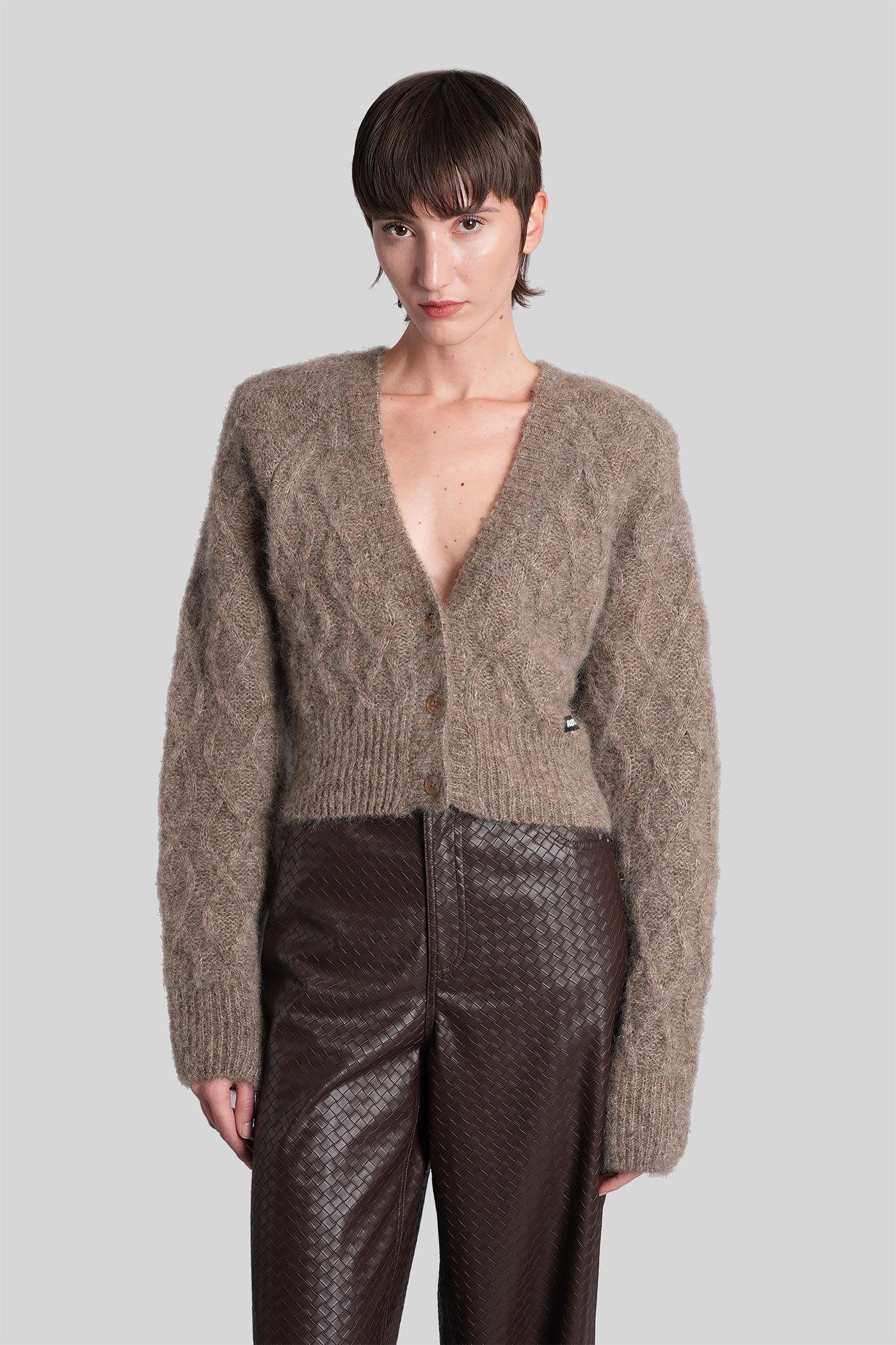 rotate by birger christensen cardigan in taupe wool
