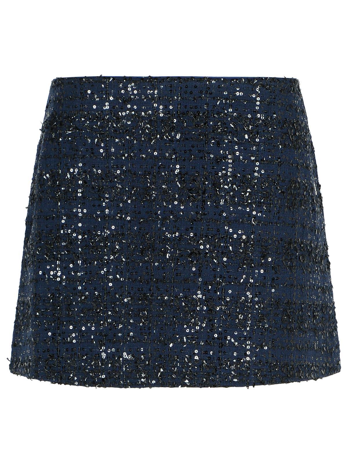 rotate by birger christensen dark blue polyester miniskirt