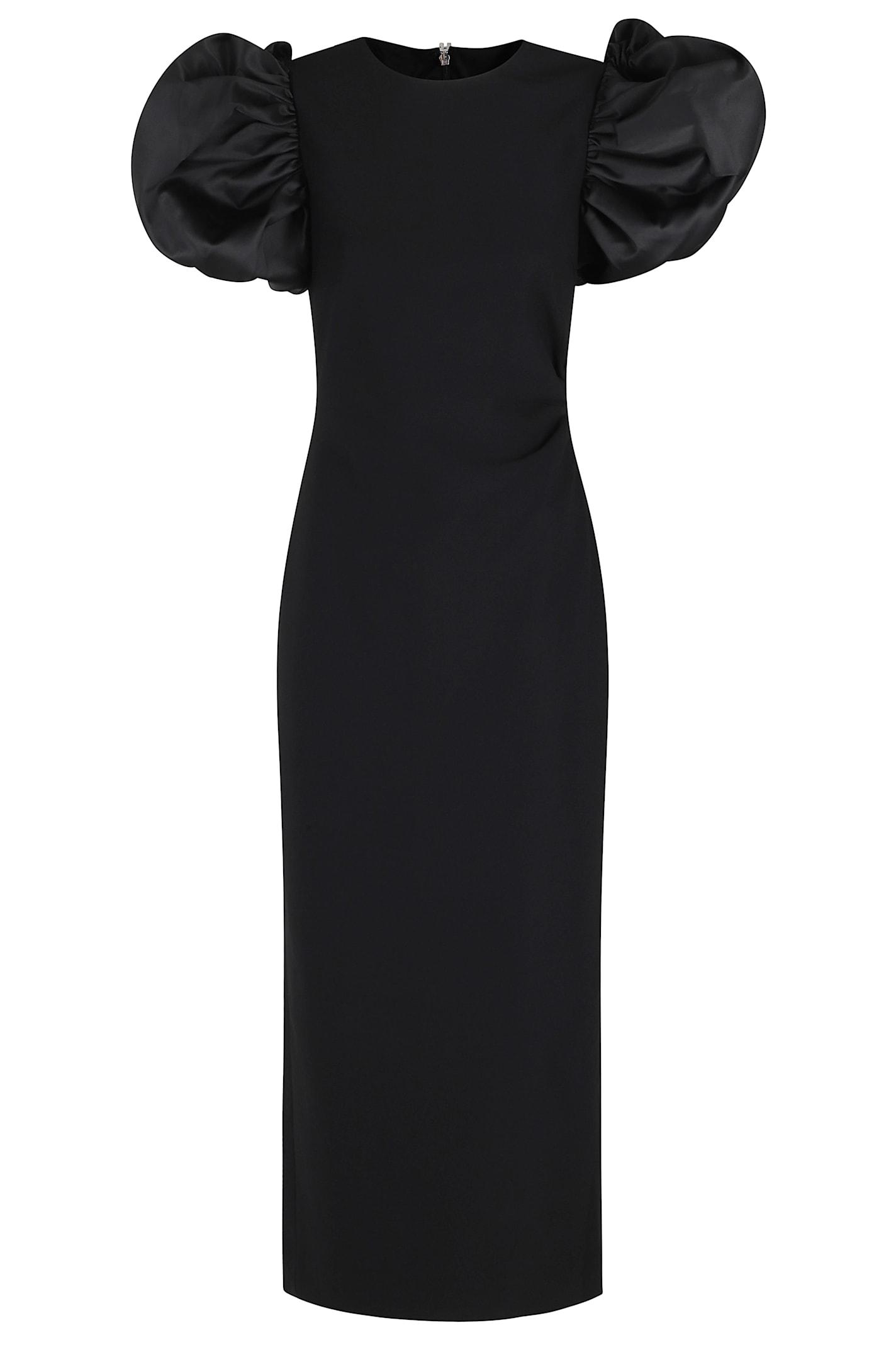 rotate by birger christensen draped midi puff dress