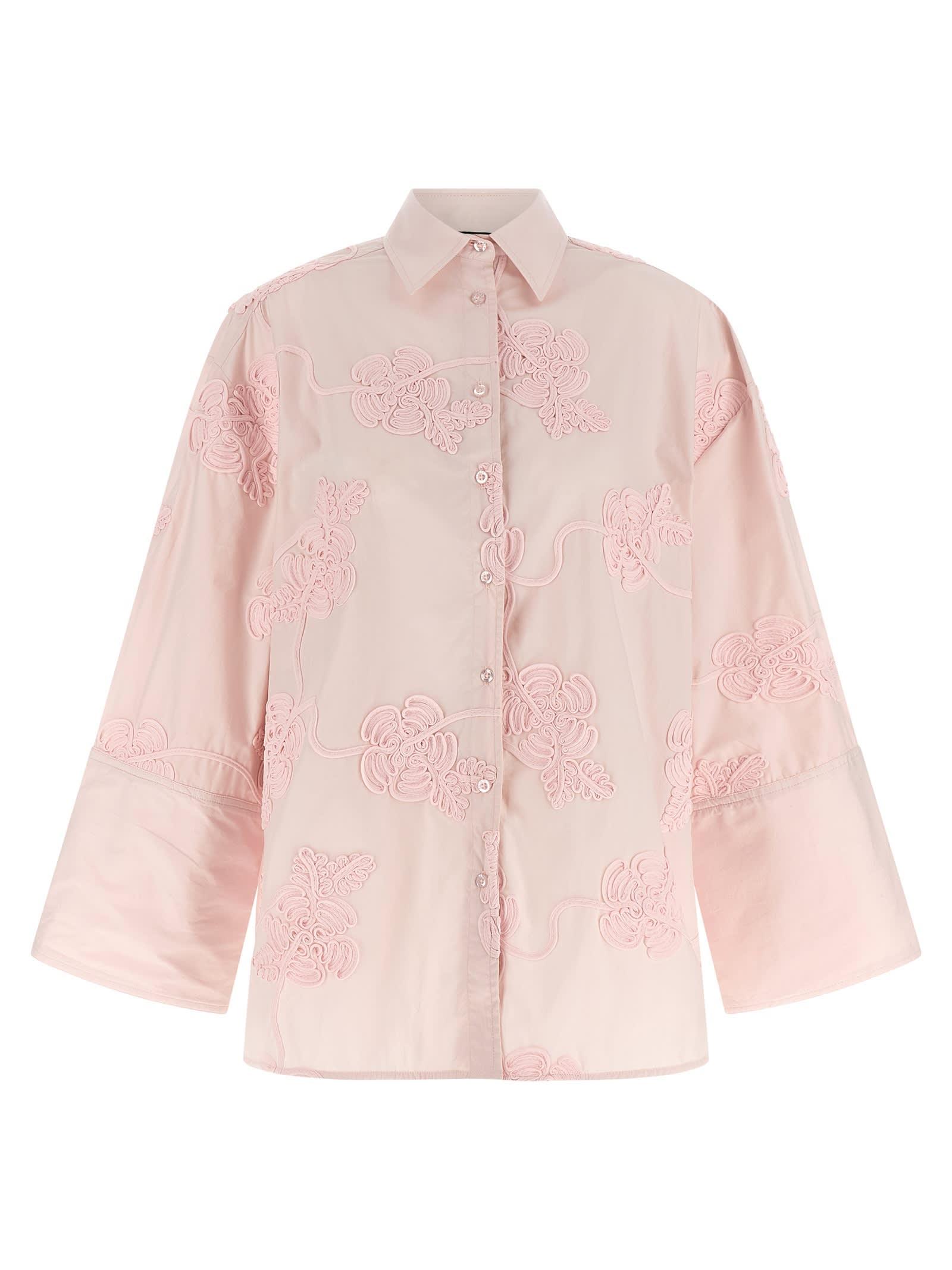 rotate by birger christensen floral embroidery shirt