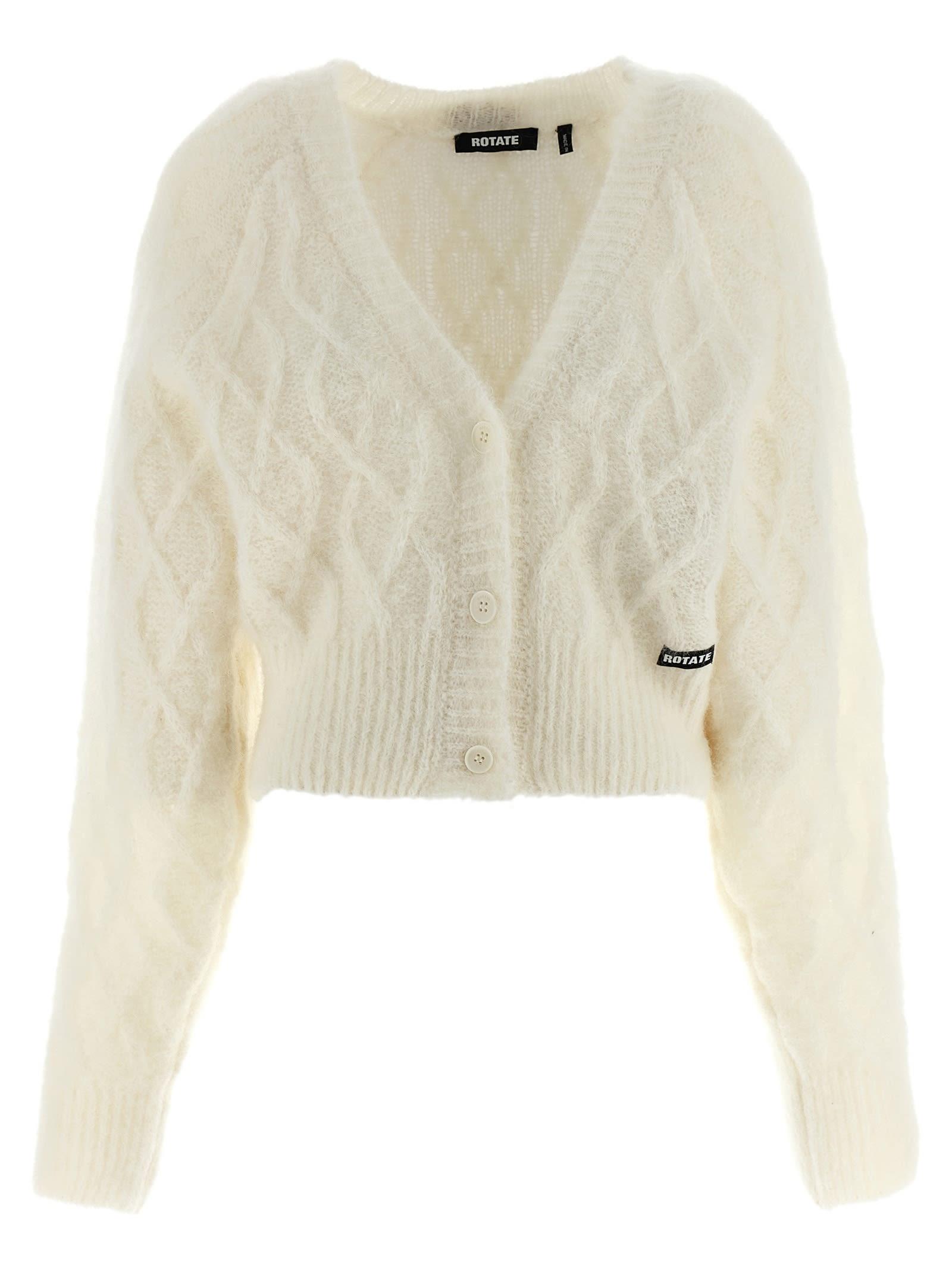 rotate by birger christensen fluffy knit cardigan